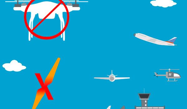 Voo irregular com drone próximo a aeroportos