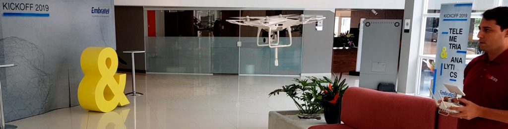 Ação com drone In-door realizado com sucesso para a Embratel